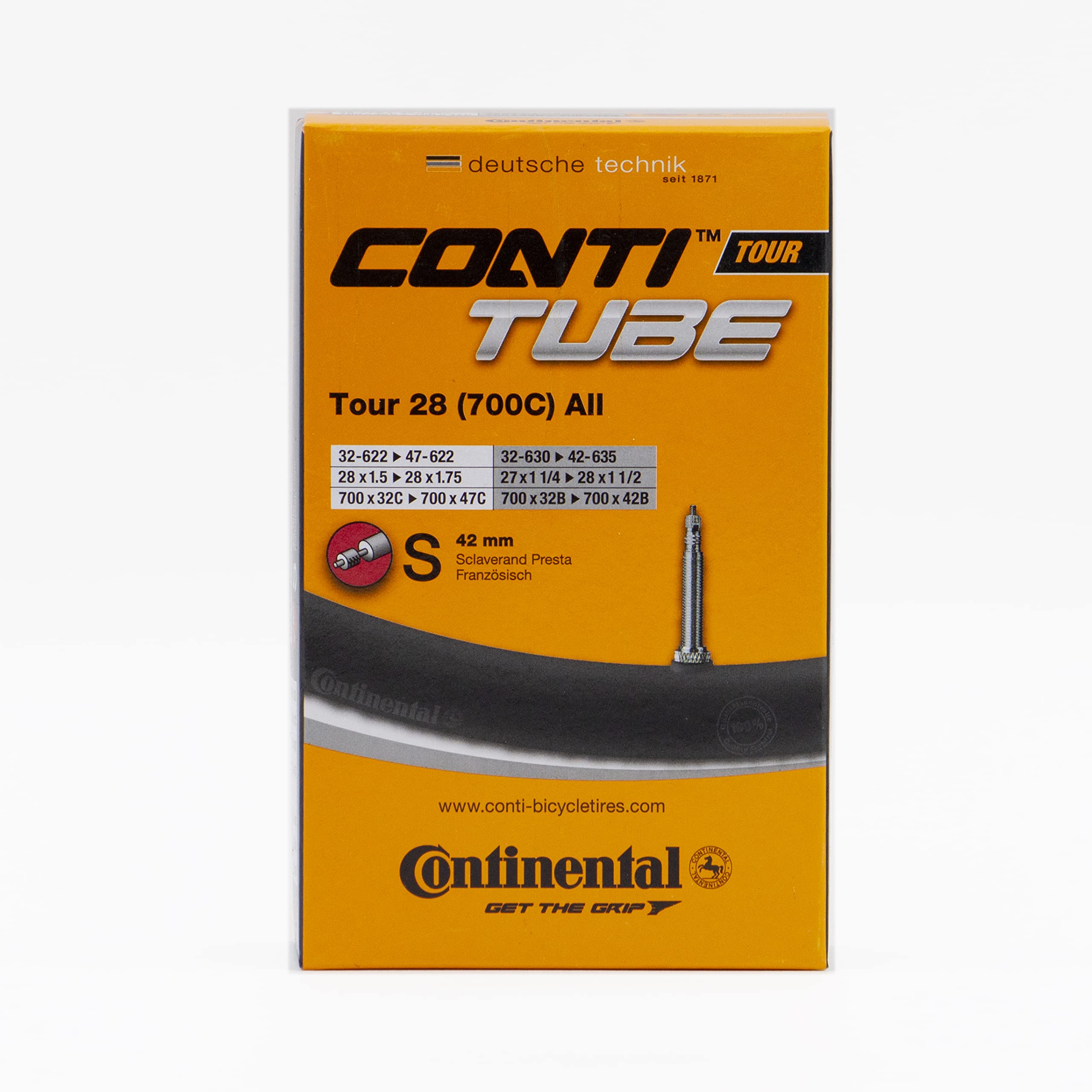 Continental 700C Bicycle Tube, 28/47 42Mm Presta Valve