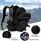 Hannibal Tactical 30L Molle Assault Pack, Tactical Backpack Military Army Camping Rucksack With Bottle Holder, 3-Day Pack, Black