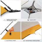 Core Tent 4 Person For Outdoor Family, Hiking, And Backpacking | Portable Dome Camp Tent With Storage Pockets For Camping Access