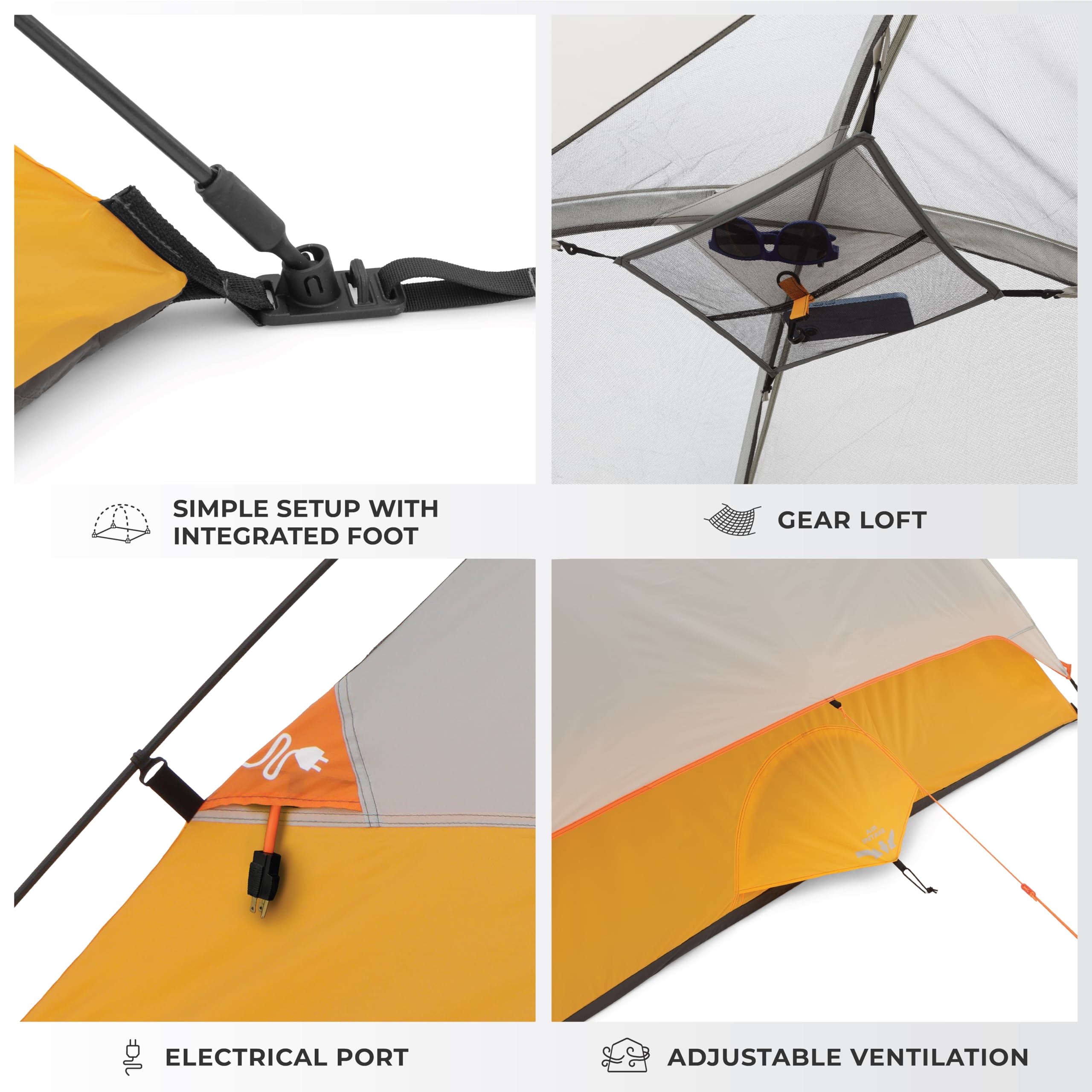 Core Tent 4 Person For Outdoor Family, Hiking, And Backpacking | Portable Dome Camp Tent With Storage Pockets For Camping Access