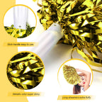 Dilibra 24Pcs Metallic Cheerleading Pom Poms, Cheerleaders Cheer Pom Poms Cheering Squad Hand Flower For Kids Adults Team Spirit