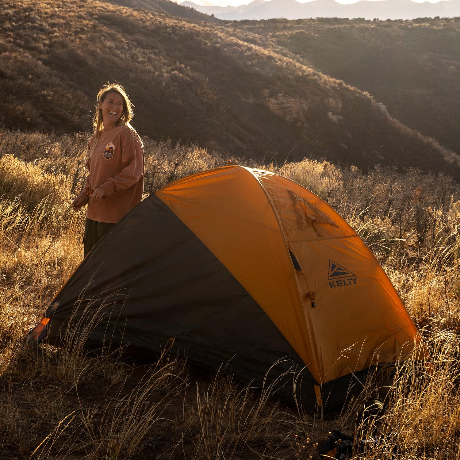 Kelty Grand Mesa 2P Backpacking Tent - 3 Season 2 Man Camping Thru Hiking Shelter, Aluminum Poles, Single Door + Vestibule, 2024