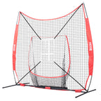 Vevor 7X7 Ft Baseball Softball Practice Net, Portable Baseball Training Net For Hitting Catching Pitching, Backstop Equipment Wi