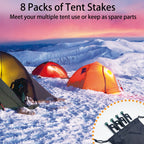 Tent Stakes, 8Pcs 10In Heavy Duty Forged Steel Tent Stakes +Storage Pouch, Metal Tent Stakes, Metal Stakes For Tent Used On Rock