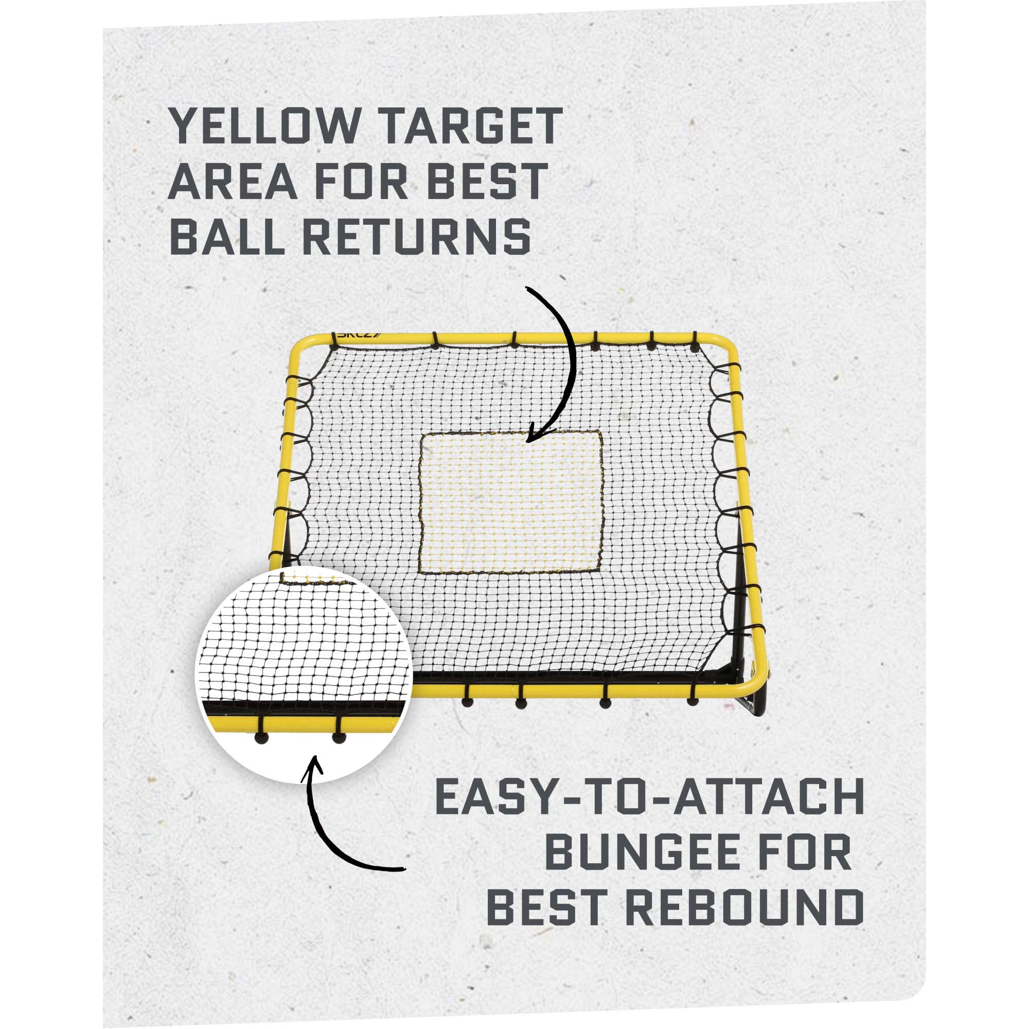 SKLZ Fielding Trainer - Baseball & Softball Pitch-Back Rebound Net - Ground, Line Drive & Fly Ball Return Settings - 4 x 4.5-Foo