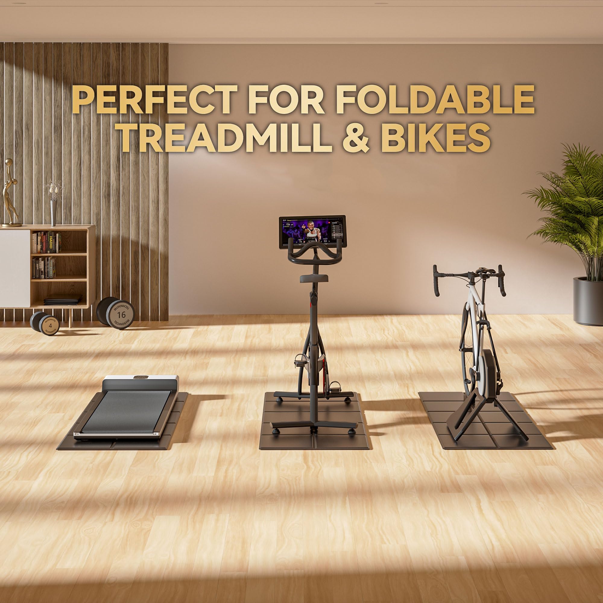 Foldable Treadmill Walking Pad Mat For Carpet Floors,67 X 30 6Mm Thick Treadmill Mat For Hardwood Floor,Indoor Exercise Stationa