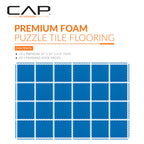 Cap Barbell 1/2-Inch Interlocking Eva Foam Exercise Puzzle Mats - 4 Pack | 24'' X 24'' X 1/2'' | Diamond Pattern - Blue