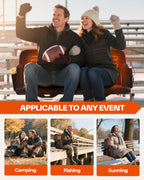 Sportneer Heated Stadium Seats for Bleachers: 3 Heated Modes 6 Reclining Positions Stadium Seats with Back Support for Sport Eve