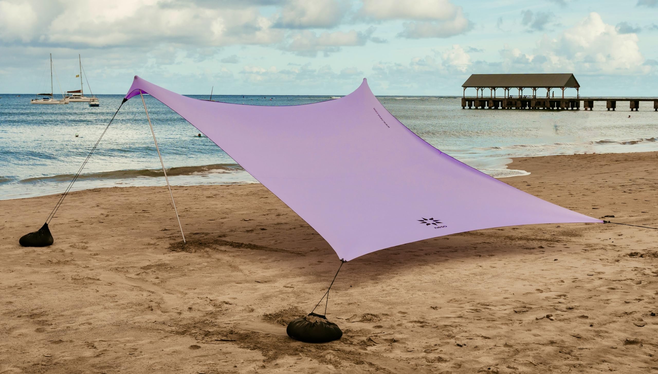 Neso Tents Grande Beach Tent, 7Ft Tall, 9 X 9Ft, Reinforced Corners And Cooler Pocket (Lavender)