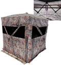 Muddy Outdoors Hunting Easy Set-Up Portable Concealable Black-Backed Water Resistant Epic Camo Prevue Ground Blind, 3-Person