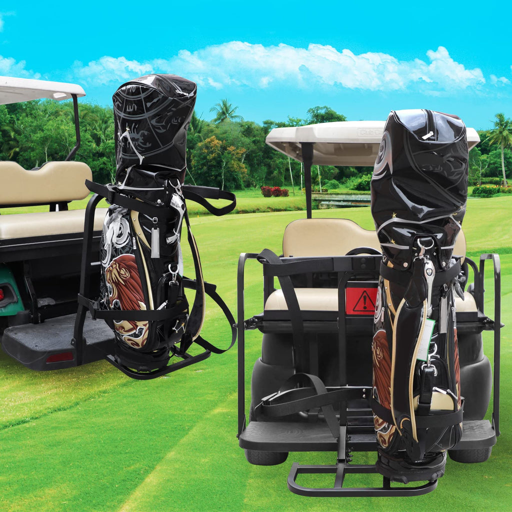 Roykaw Universal Golf Cart Rear Seat Bag Holder Compatible With Ezgo/Club Car/Yamaha Golf Cart With Rear Seat Grab Bar, Upgrade