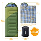 Sleeping Bags For Adults Backpacking Lightweight Waterproof Cold Weather Sleeping Bag For Girls Boys Mens For Warm Camping Hikin