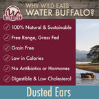 Wild Eats Water Buffalo All Natural Dusted Ear Dog Chews, Dog Treats  Dog Snacks - 20 Piece Value Pack (Grain Free Dog Treats -