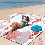 Hihoho Beach Blanket, Sandproof Beach Mat, Waterproof Quick Drying Lightweight Outdoor Aztec Picnic Mat 79 X 83/120X108 For 2-8