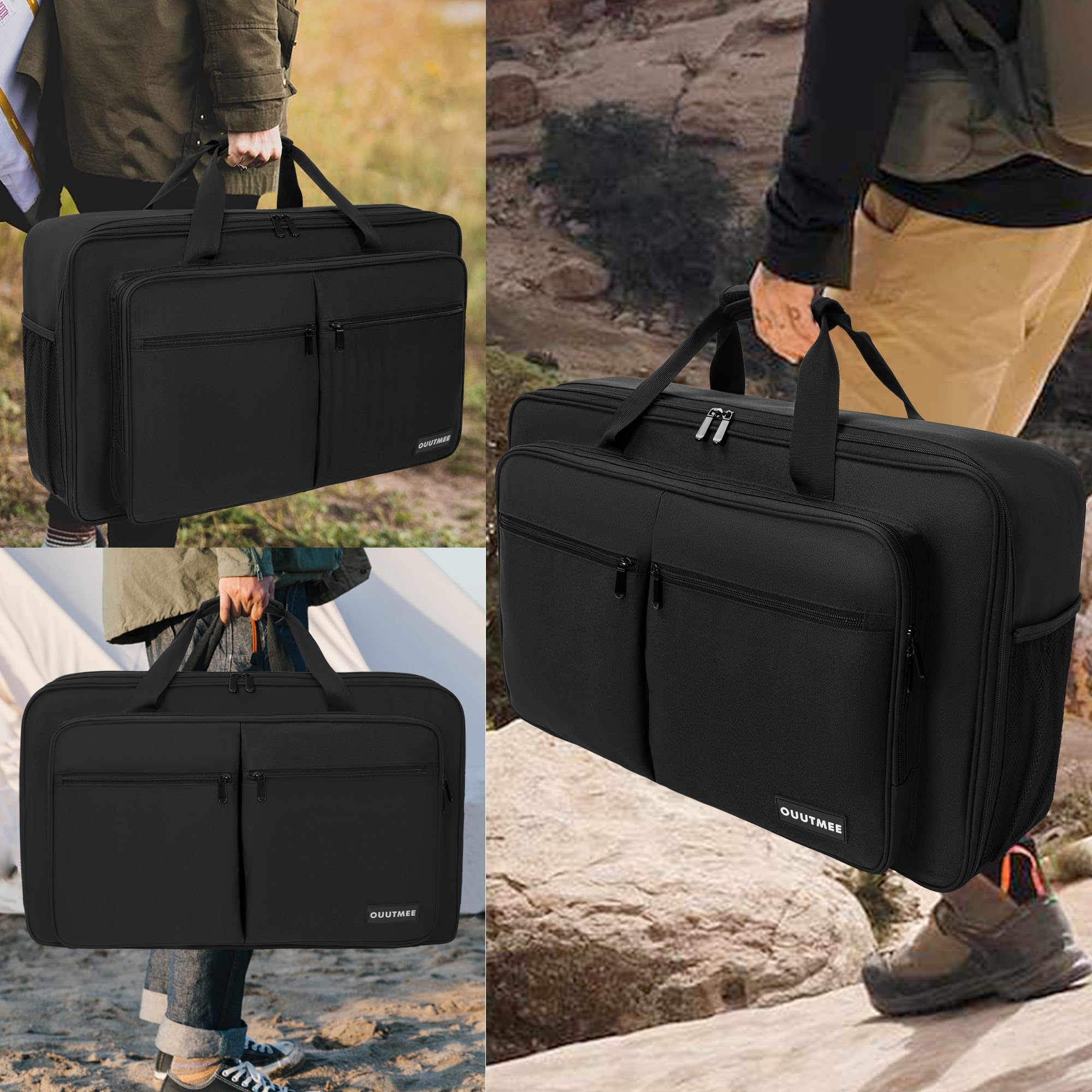 Ouutmee Camp Stove Carry Case Compatible With Coleman 2-Burner Camping Stove, Waterproof Camping Stove Storage Bag, Portable Car