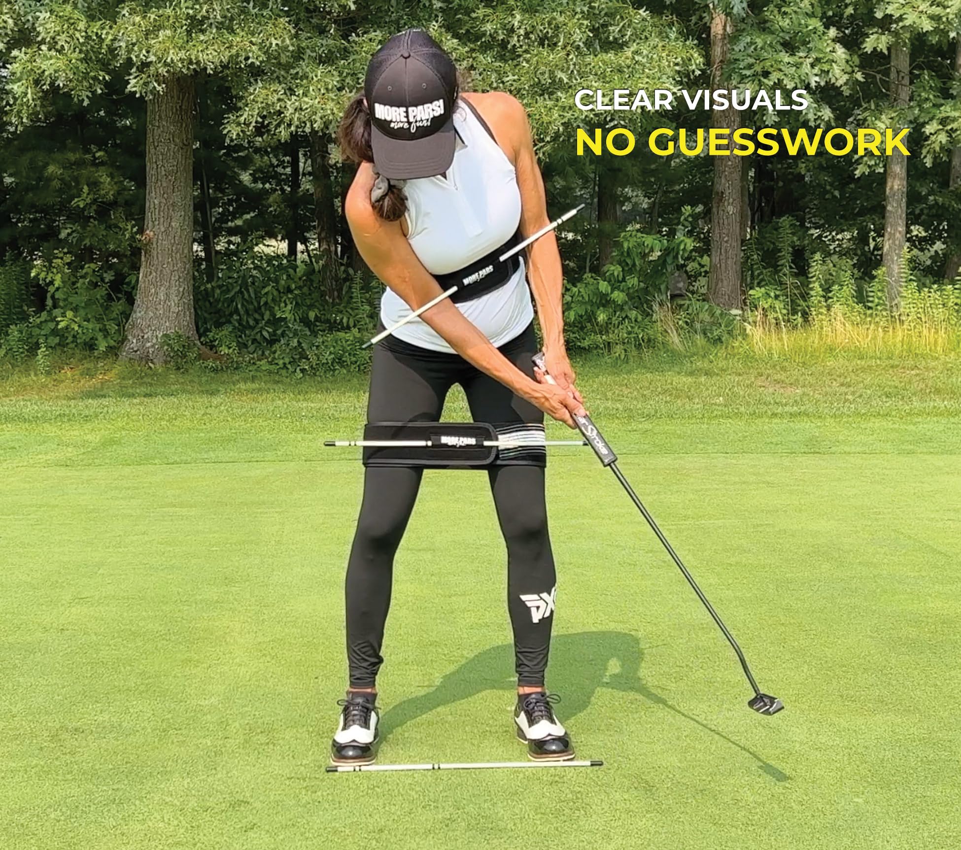 More Pars Putting Trainer With Mini Rods  Putting Setup & Stroke Trainer  Clear Visuals & Feels For Immediate Results (Regular S