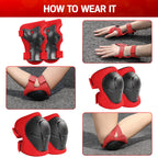 Kids Protective Gear Set Wemfg Knee Pads For Kids 3-8 Years Toddler Knee And Elbow Pads With Wrist Guards 3 In 1 For Skating Cyc
