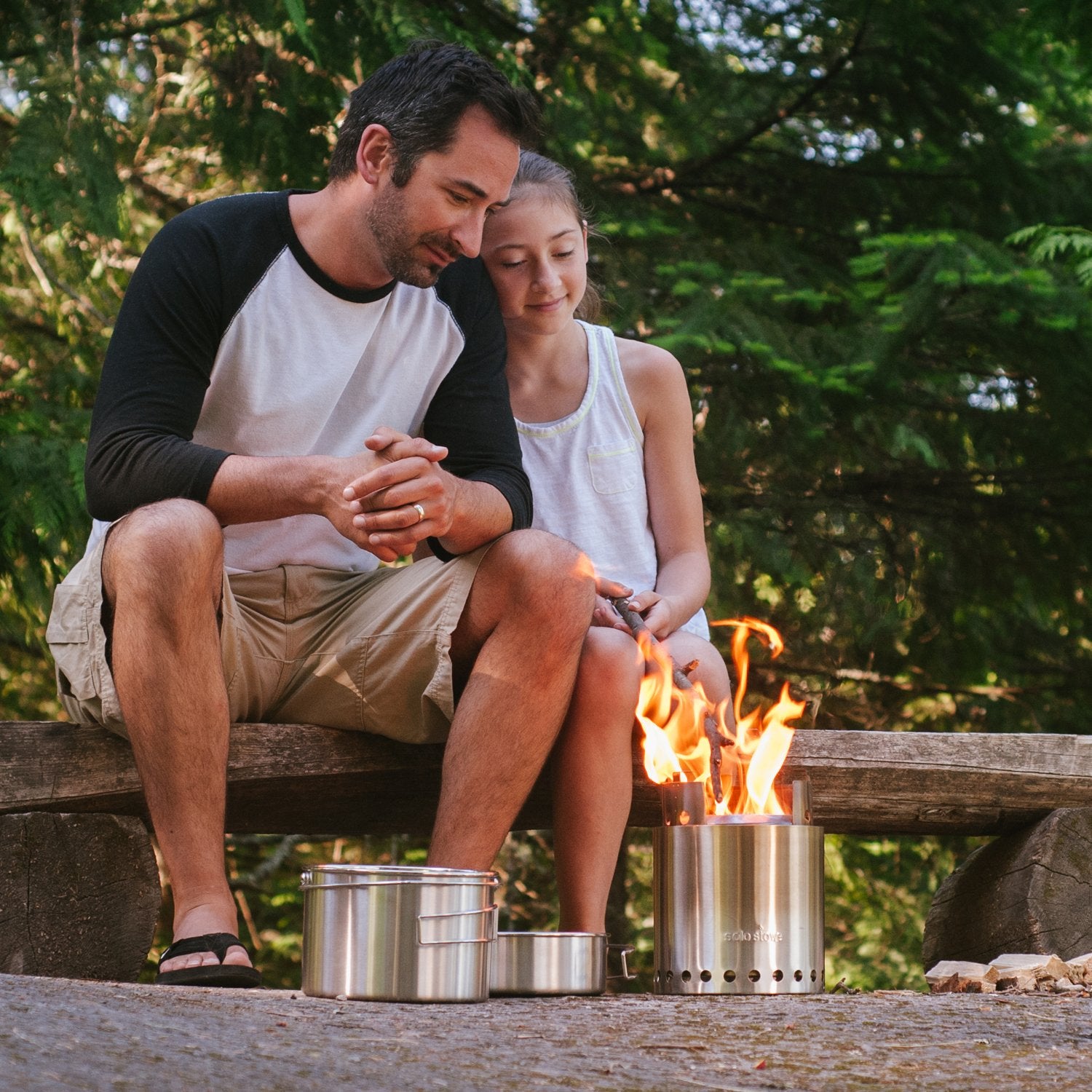 Solo Stove Campfire 2 Pot Set Combo - 4+ Person Wood Burning Camping Stove  Outdoor Kitchen Kit For Backpacking Camping Survival