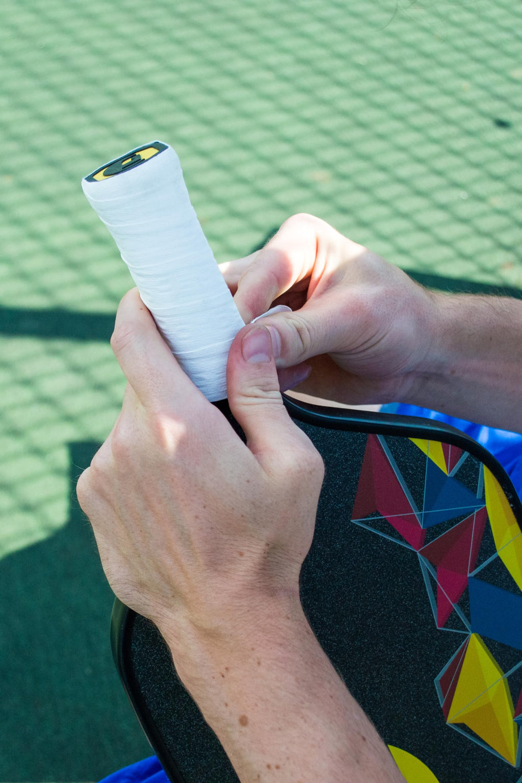 Gamma Pickleball Pro Wrap Overgrip, Extra Tacky, Durable, Moisture Absorbent, White, Blue