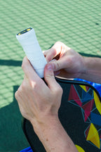 Gamma Pickleball Pro Wrap Overgrip, Extra Tacky, Durable, Moisture Absorbent, White, Blue