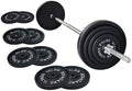 Fitvids 1 Inch Standard Barbell Weight Plates and Bar Set, 5 FT Barbell Bar and 85 LB(2.5-25 LB) Barbell Weight Set for Home Gym