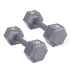 Cap Barbell Cast Iron Hex Dumbbell, Pair, 15 Lb