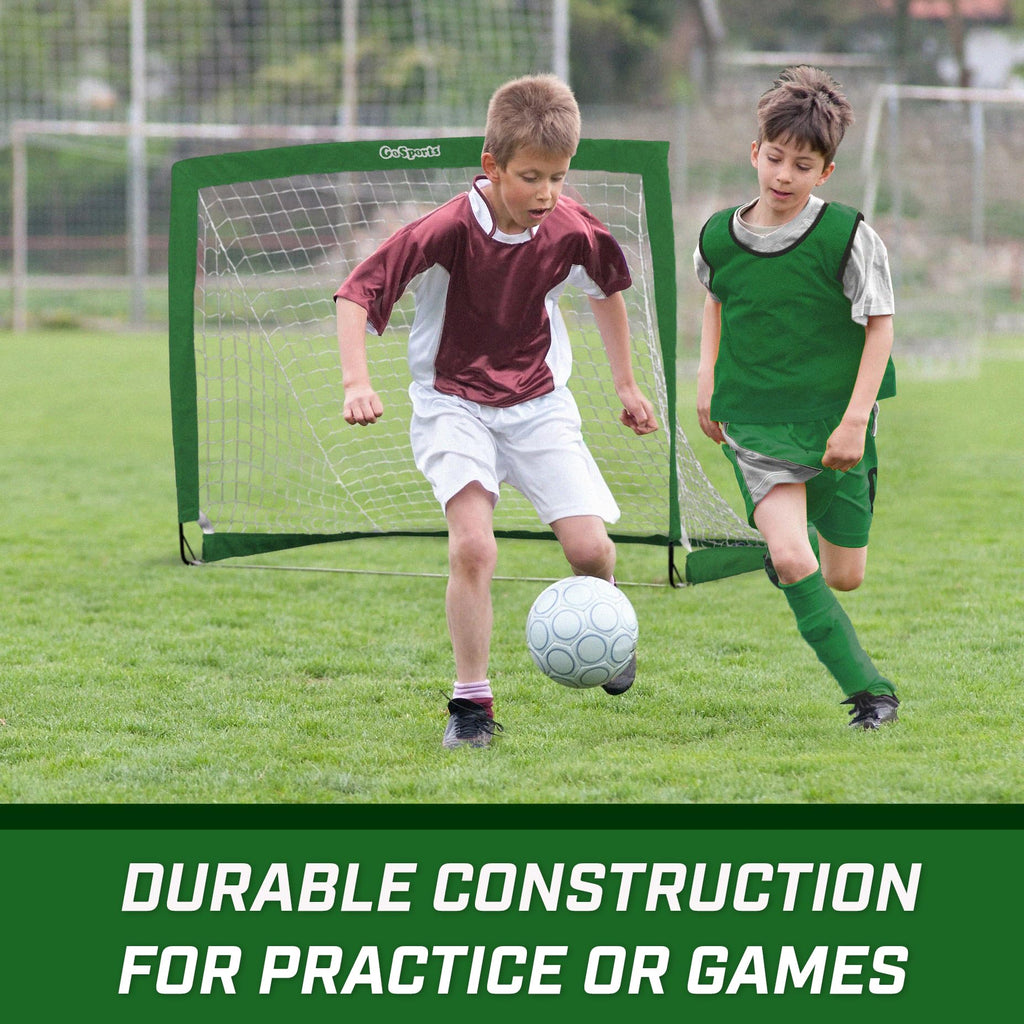 Gosports Team Tone 4 Ft X 3 Ft Portable Soccer Goal For Kids - Pop Up Net For Backyard - Dark Green