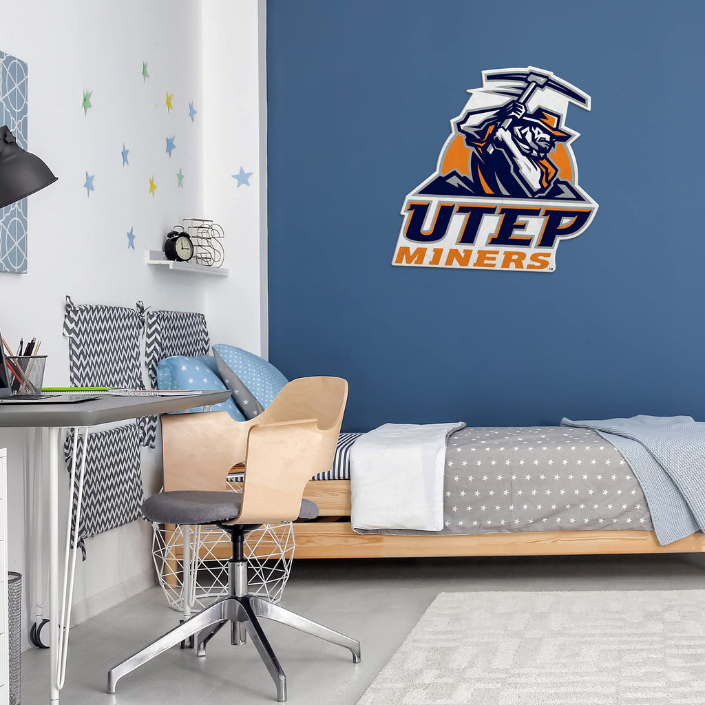 Rico Industries Ncaa Texas-El Paso Miners Mascot Shape Cut Pennant - Home And Living Room D  Cor - Soft Felt Ez To Hang