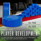 Franklin Sports Ice Hockey Pucks - Blue Rubber Pucks For Ice Hockey - Official Size + Weight - Perfect For Rinks + Synthetic Pad