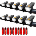 KUNHE 20 Pack USB-C Rechargeable Bike Lights Bulk for Night Riding Men Women & Kids 3 Lights Modes Used as a Safety Indicator Li