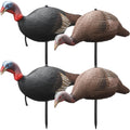 Hollowfly 4 Pack Collapsible Hen and Jake Combo Decoy for Hunting - Lightweight Standing Lifelike Turkey Hunting Decoy with Stak