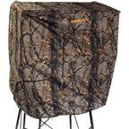 Muddy Steel 7' Tall Quad Pod Hunting Blind Cover With 4 Zippered Windows (Stand Not Included) - Portable Camouflage Shelter And