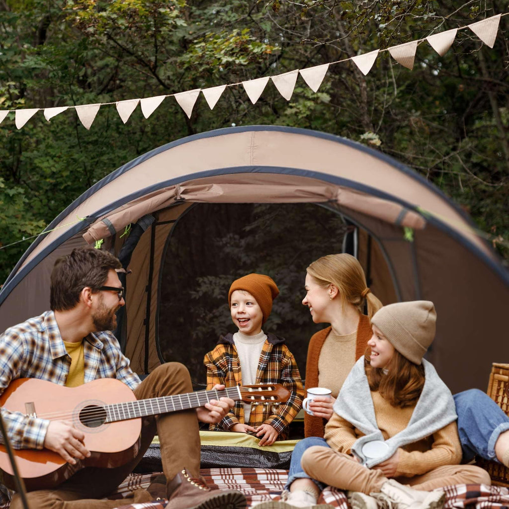 Hui Lingyang 4 Person Easy Pop Up Tent, 9.5X6.6X52'', Waterproof Automatic Setup, 2 Doors-Instant Family Tents For Hiking, Campi