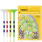Kamitty Golf Tees Plastic, Unbreakable Golf Tee 3 1/4'' Pack Of 50/80 With Big Cup & 8 Prongs, Reduces Friction & Side Spin, Mul
