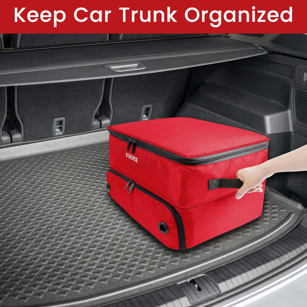 Yorepek 2 Layer Golf Trunk Organizer, Waterproof Car Golf Locker With Separate Ventilated Compartment For 2 Pair Shoes, Durable