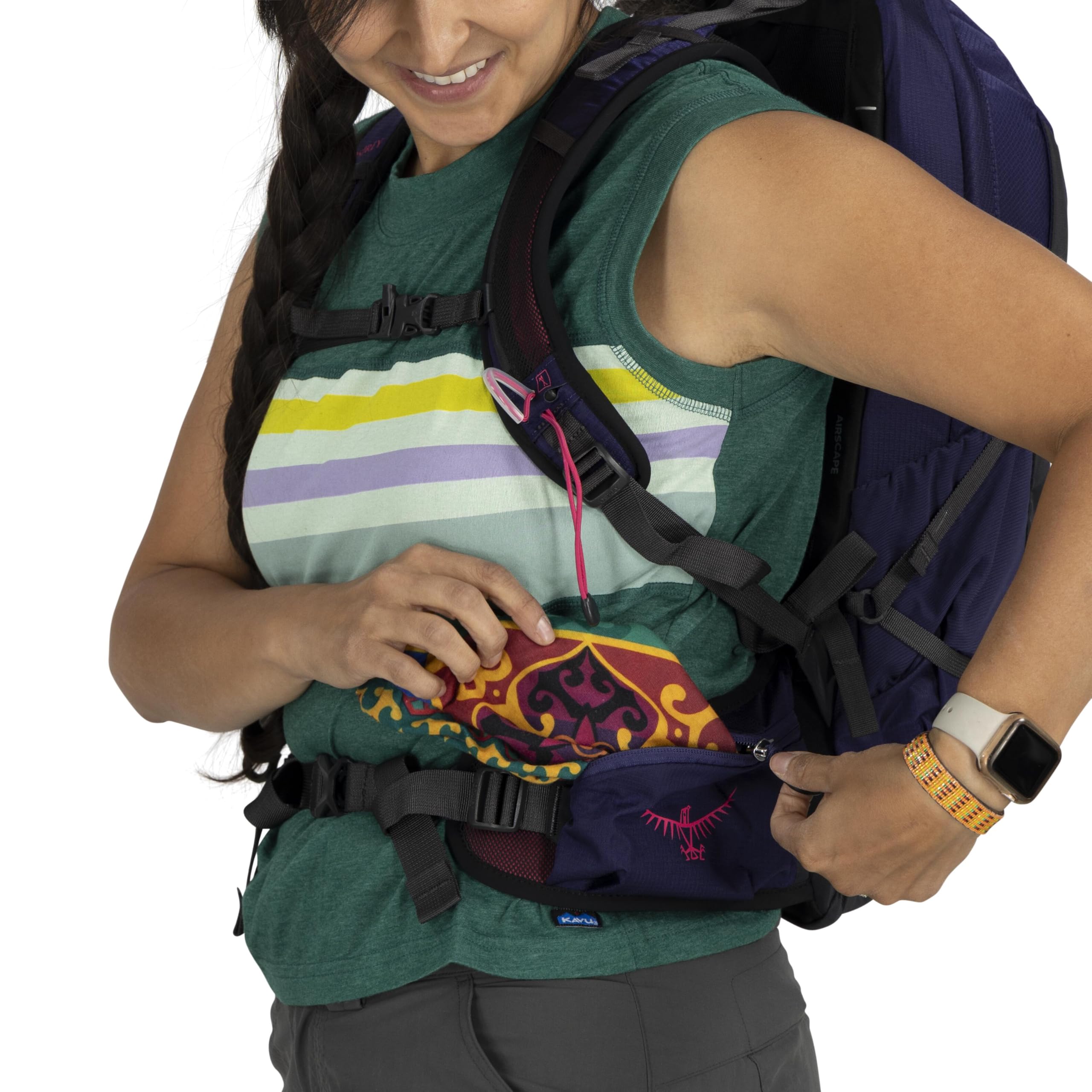 Osprey Tempest 11L Womens Lightweight Hiking Backpack - Small Daypack for Travel & Camping, Deep Fig/Hotspot Pink
