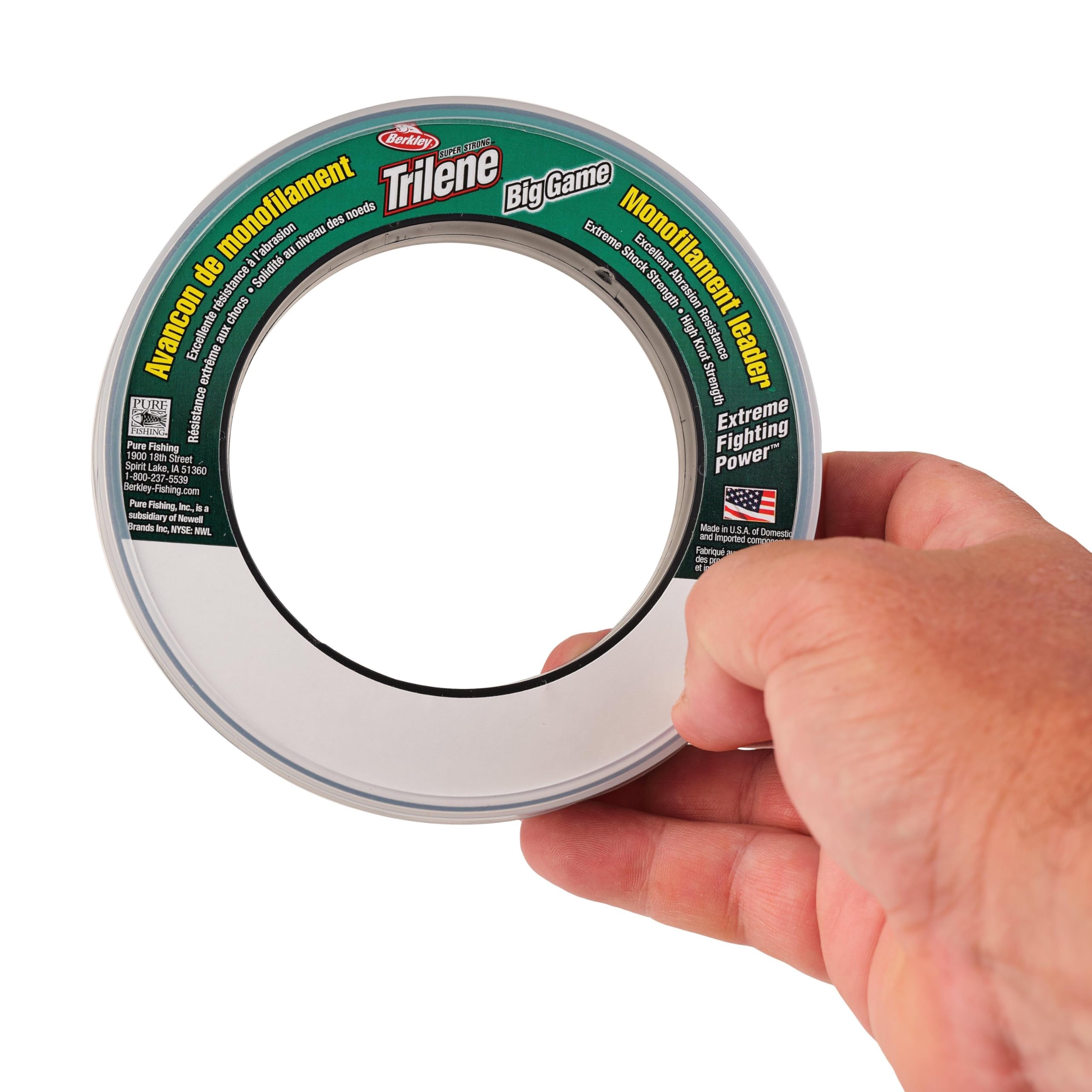 Berkley Trilene Big Game Monofilament Leaders, Clear, 30lb | 13.6kg, 55yd | 50m Fishing Line, Suitable for Saltwater Environment