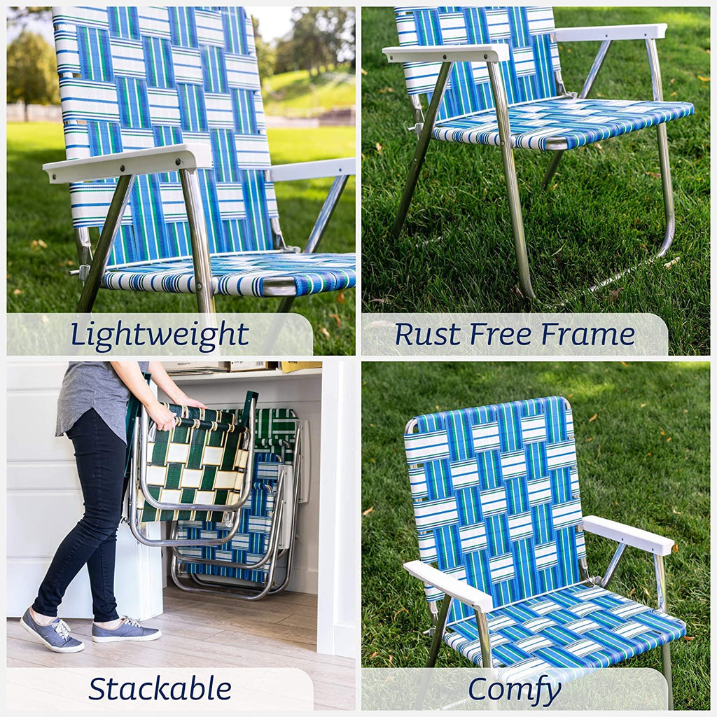 Lawn Chair Usa - Outdoor Chairs For Camping Made With Lightweight Aluminum Frames And Uv-Resistant Webbing Folds For Easy Storag