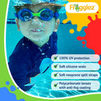 Frogglez Kids Swim Goggle Patented Comfort Strap Only Fits Most Goggles | No Hair Pulling | Recommended By Olympic Swimmers (Blu