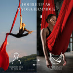 aum active Aerial Silks Yoga Swing Kit 11 Yards | Durable for Home Gymnastics Acrobatic Flying Yoga | Tricot Fabric with Hardwar