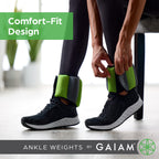 Gaiam Ankle Weights Strength Training Weight Sets For Women & Men With Adjustable Straps - Walking, Running, Pilates, Yoga, Danc