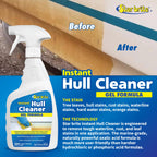 Star Brite Instant Hull Cleaner - 32 Oz Gel Spray - Easily Remove Stains, Scum Lines & Grime On Boat Hulls, Fiberglass, Plastic