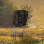 Muddy Steel 7' Tall Quad Pod Hunting Blind Cover With 4 Zippered Windows (Stand Not Included) - Portable Camouflage Shelter And