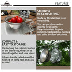 Campingmoon 2Pcs Set Stainless Steel Camping Sierra Cup 310Ml With 1Pc Colander S-220-2P/S-213