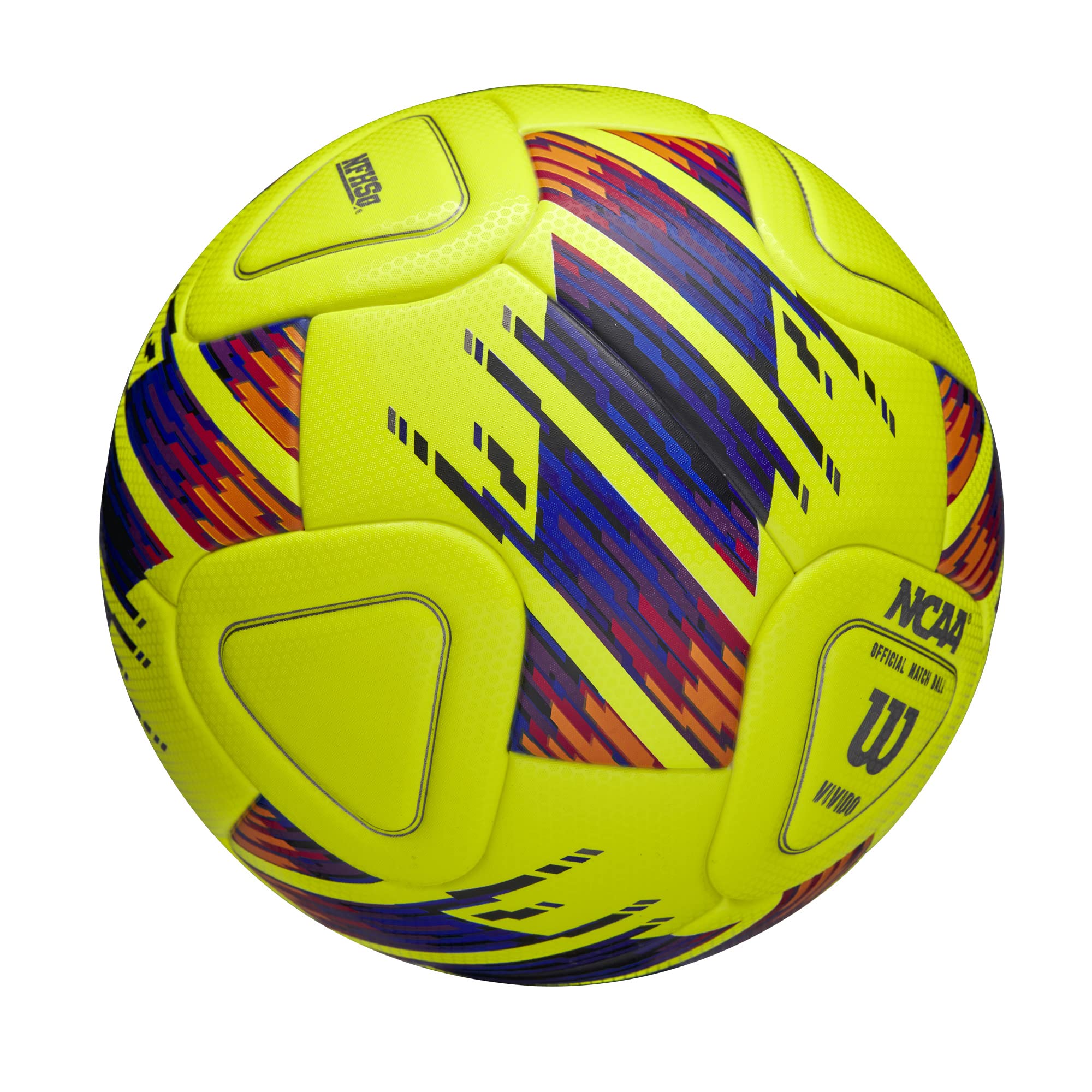Wilson Ncaa Vivido Match Soccer Ball - Size 5, Yellow/Orange/Purple