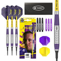 TARGET Darts Luke Littler Brass Soft Tip Darts Set - 19G Soft Tip Dart, The Nuke Player Edition Dart Set, Dart Accessories