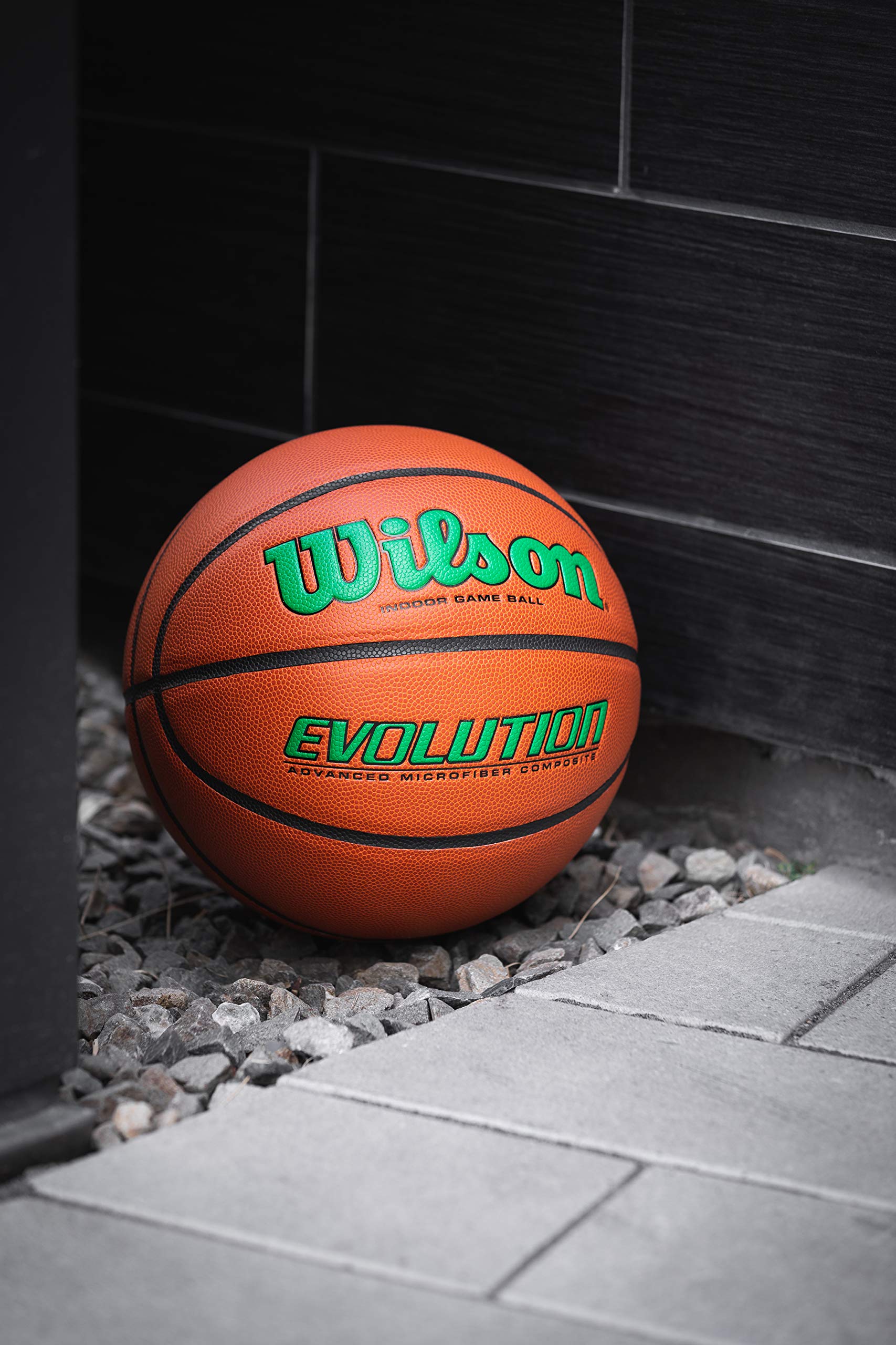 Wilson Evolution Indoor Game Basketball, Green, Size 7 - 29.5
