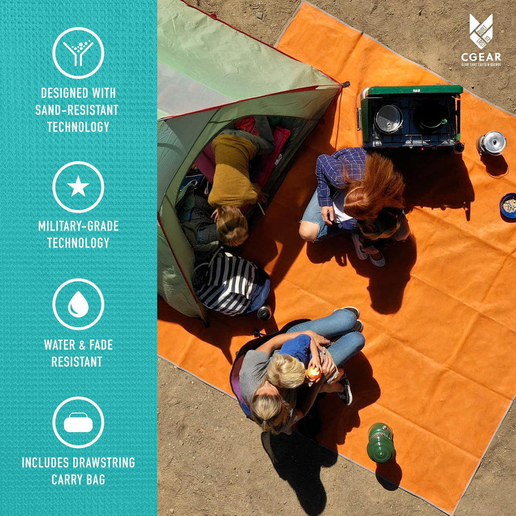 Cgear The Original Sand-Free Outdoor Camping Mat - Patented Technology, Water-Resistant And Anti-Fade Material, Military-Grade C