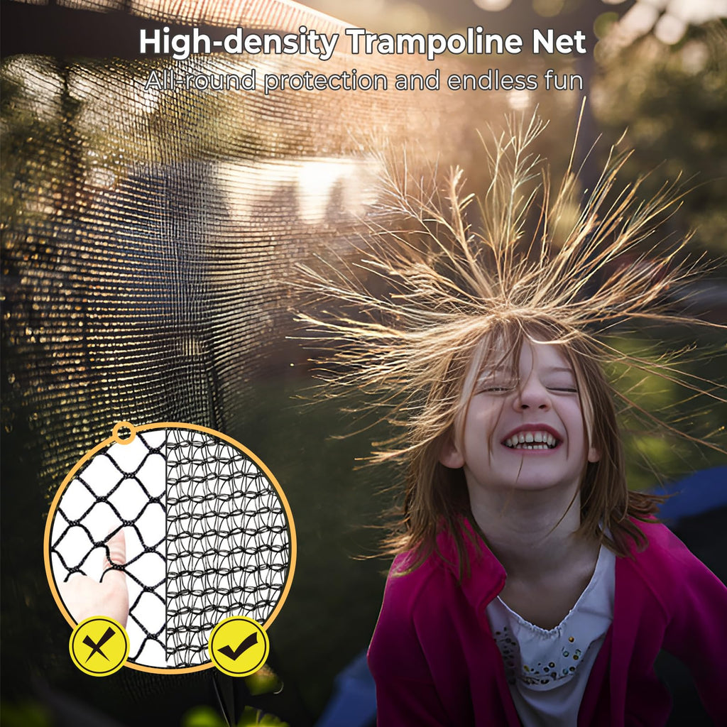 Lyromix 15FT Outdoor Trampolines for Kids and Adults, Pumpkin Trampolin with Curved Poles, Recreational Trampolin with Basketbal