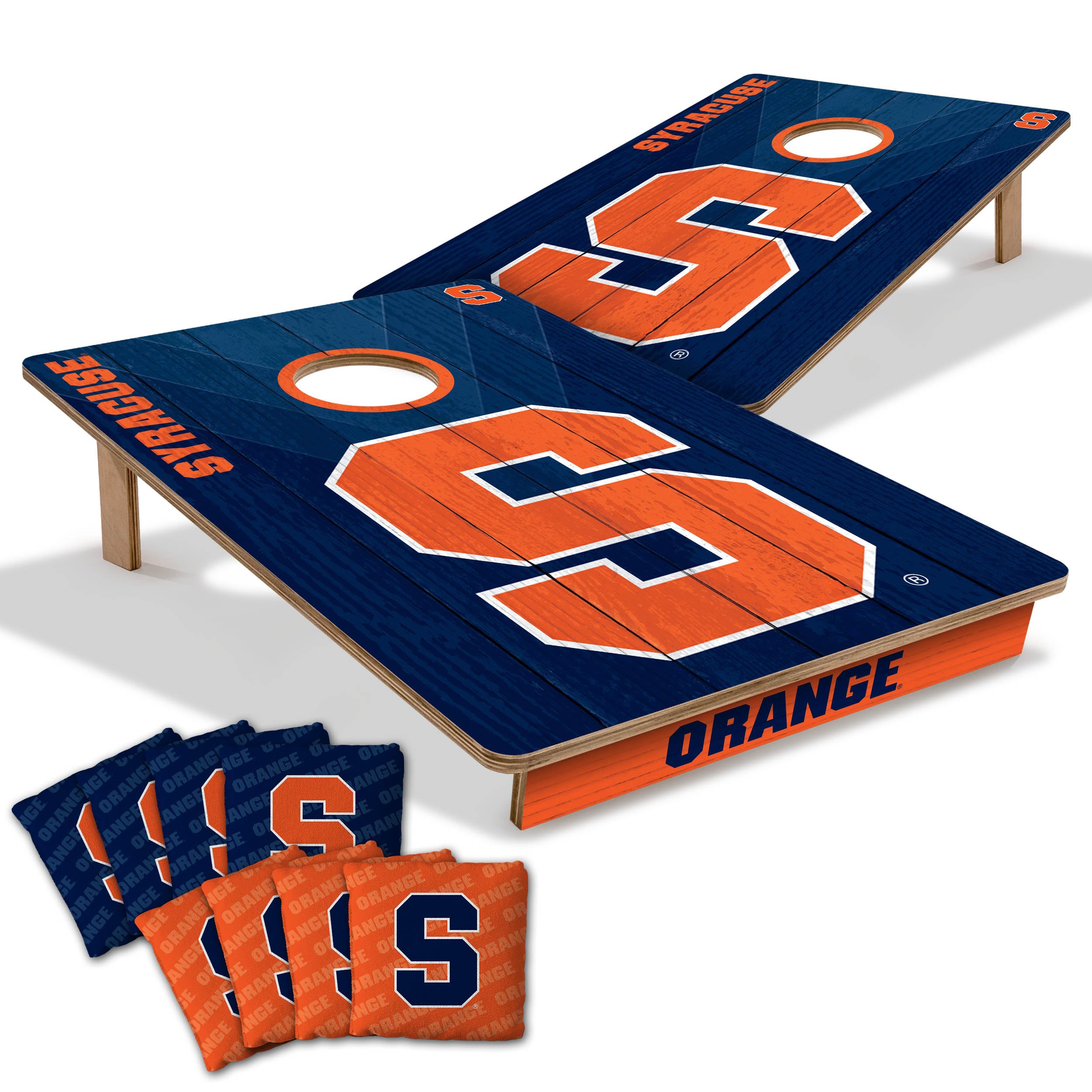 YouTheFan NCAA Syracuse Orange 2 x 3 Wood Cornhole Game with Logo Bags